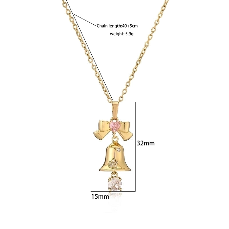 Copper Plating Inlay Christmas Hat Christmas Tree Santa Claus Zircon Pendant Necklace