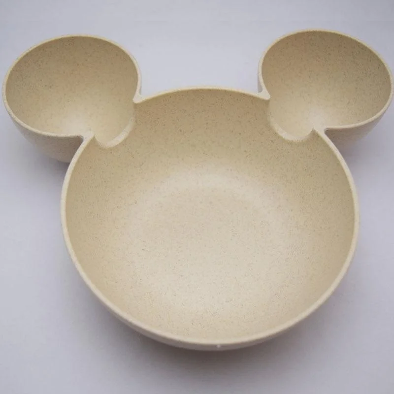 Wheat Straw Baby Dinner Bowl children cartoon tableware set kid dinner plate baby training Bowl spoon fork for dropping opp pack