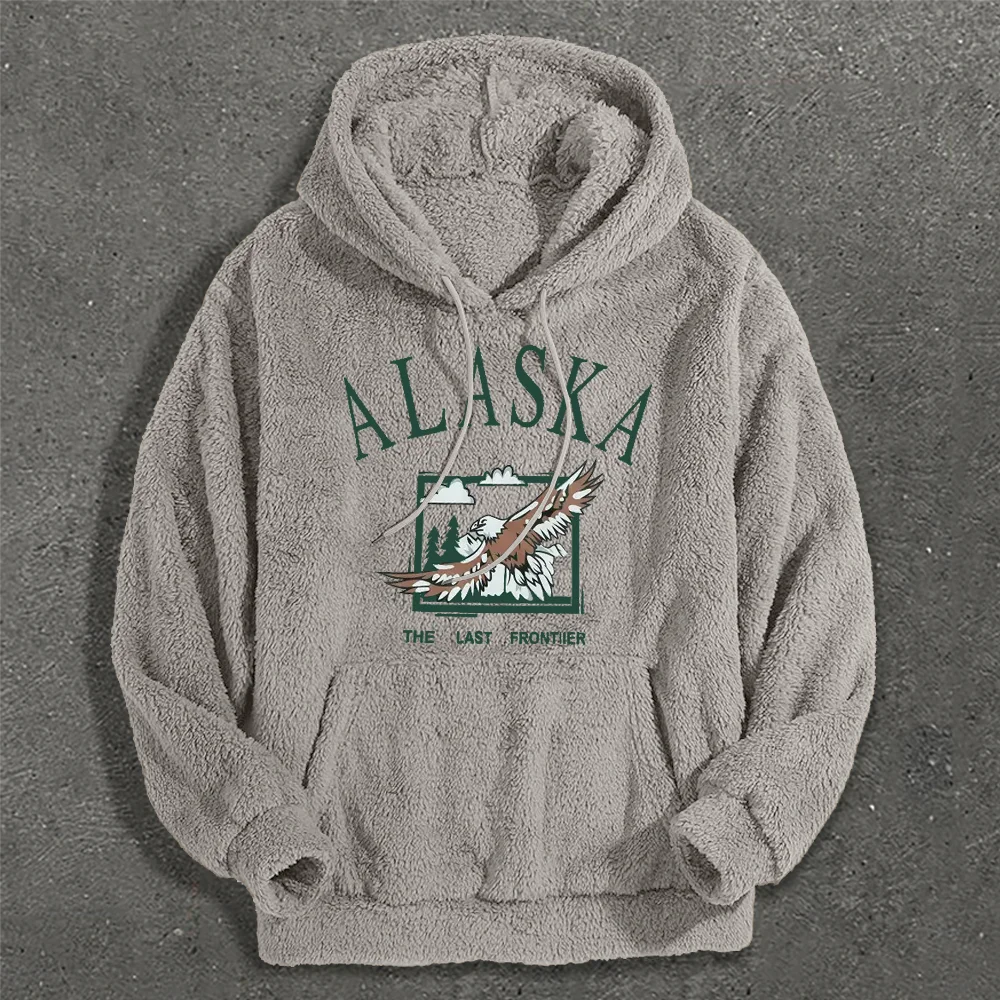 Casual Letters Print Plush Hoodies
