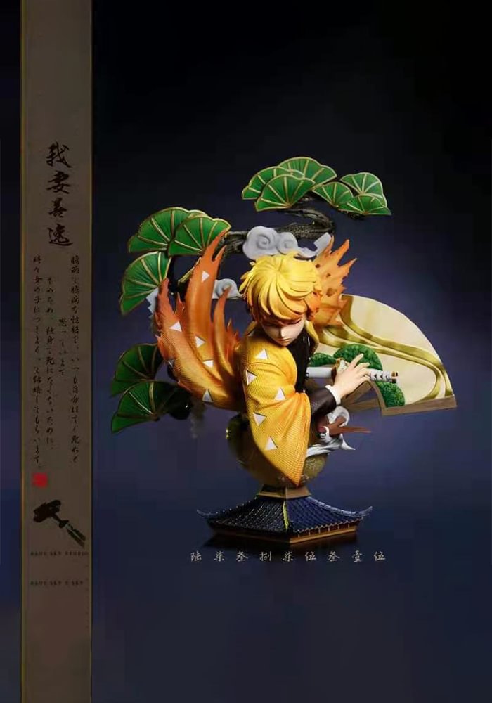 Zenitsu Agatsuma Bust Statue with LED - Demon Slayer: Kimetsu No Yaiba Resin Statue - Blue Sky Studios [Pre-Order]-shopify