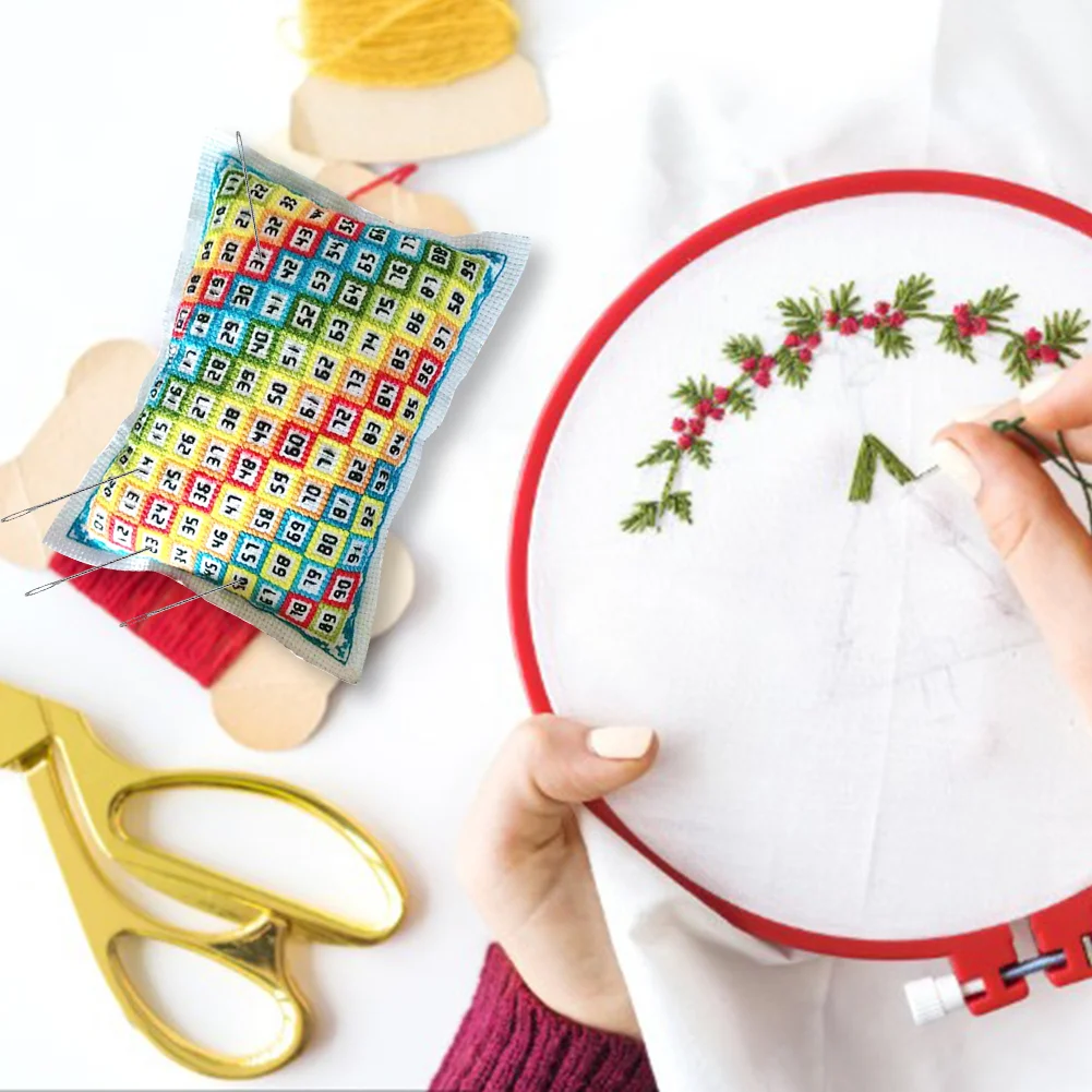 Cross Stitch Embroidery Needle Insert Bag DIY Sewing Knit Thread Pin Pouch