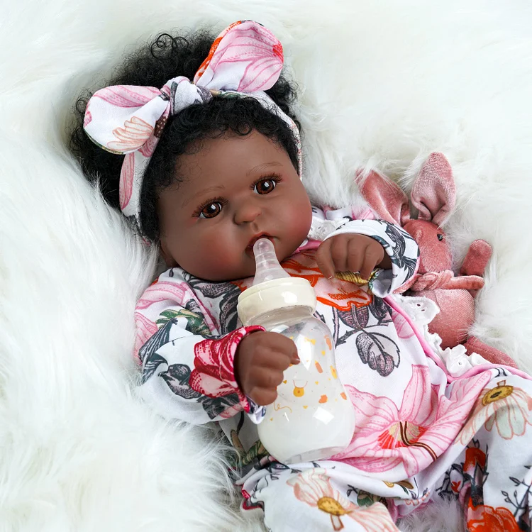 Babeside Realistic 20" Infant American African Floral Suit Reborn Baby Doll Girl Kimi