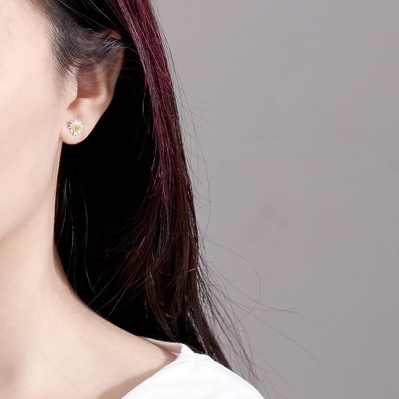 1 Pair Sterling Silver Flower Ear Studs