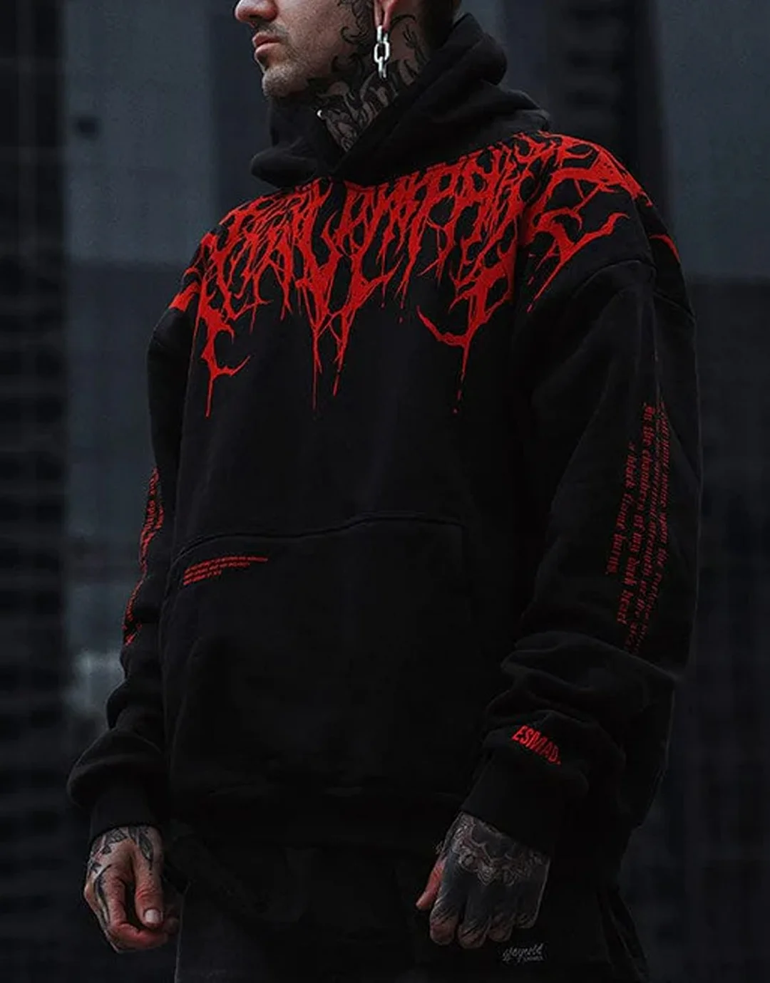 Evil Blood Oversize Large Pattern Hoodie