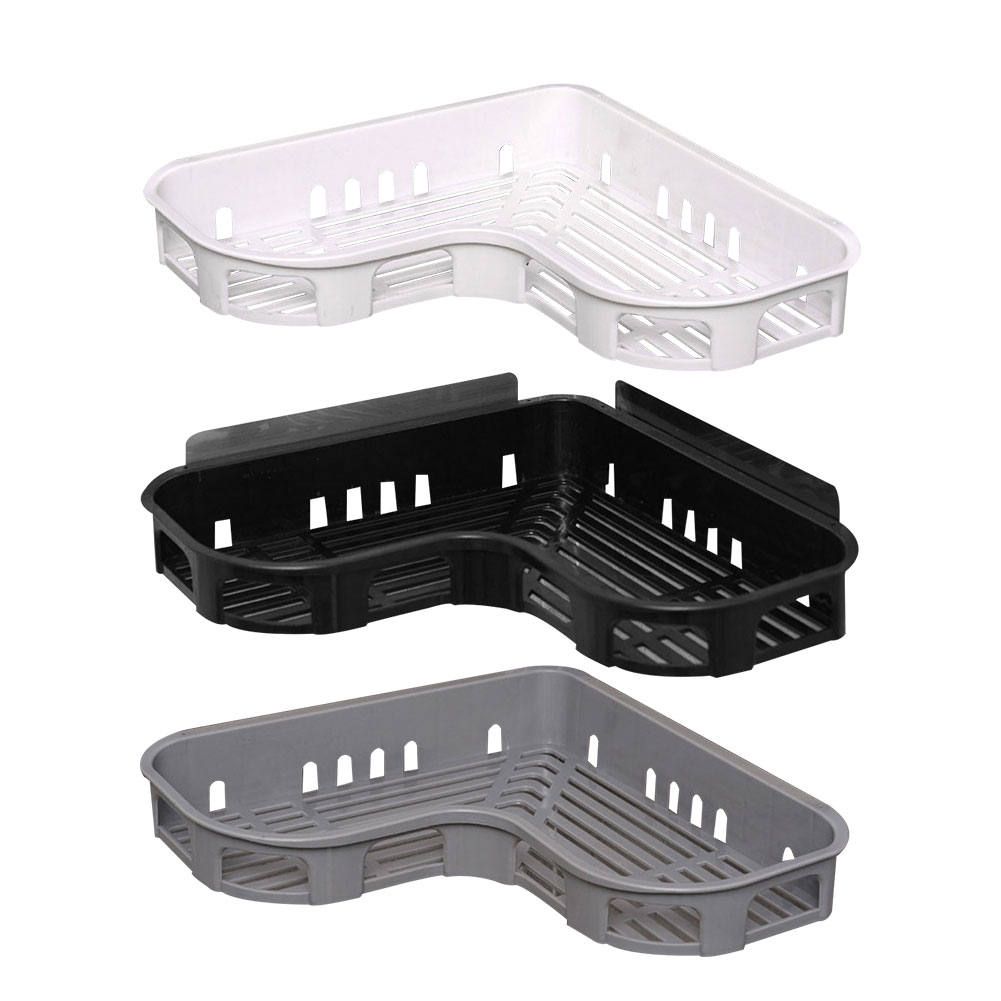 

Bathroom Wall Mounted Triangle Storage Rack Lotions Shampoos Holder Shelf, White, 501 Original