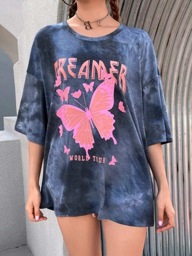 grey butterfly shirt