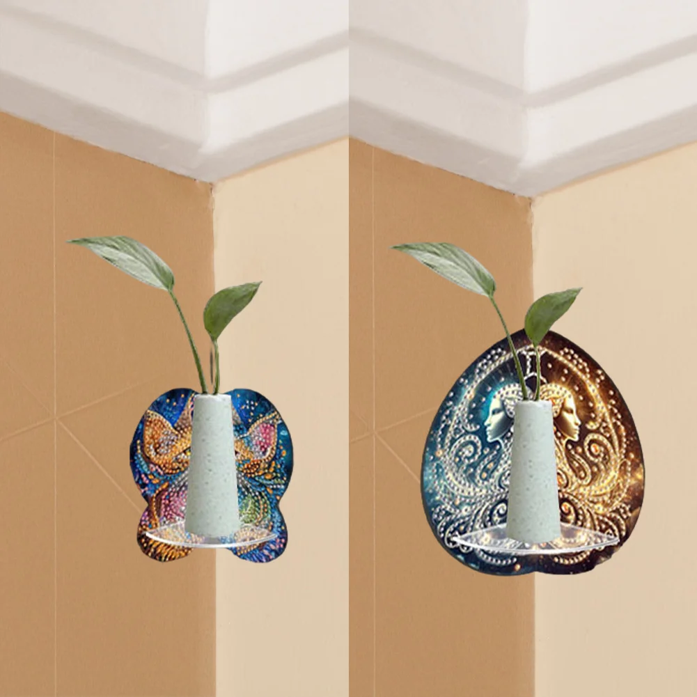 2pcs 2D Flat DIY Diamond Art Pendant DIY Home Decor Hanging Charm (Goddess)