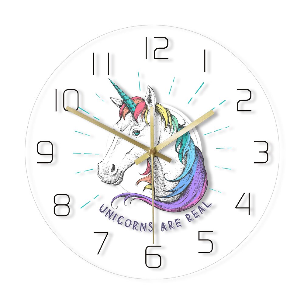 

Rainbow Unicorn Are Real - Frameless Acrylic Wall Clock, 501 Original