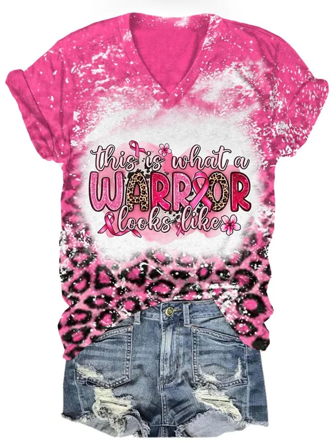 Women's This is What a Warrior Looks Like Leopard Print Casual Tee socialshop