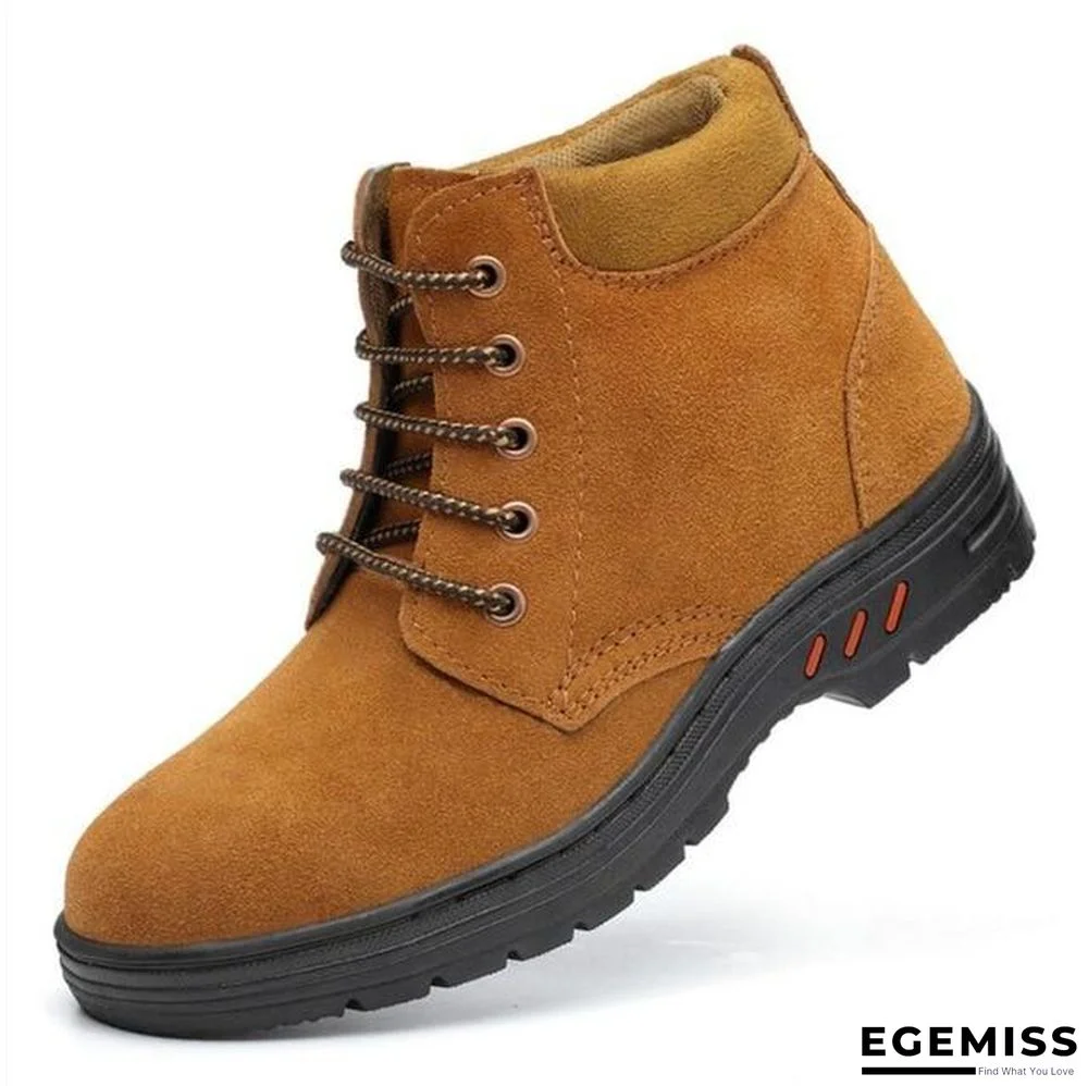 Men Cow Suede Steel Head Anti-smashing Anti-piercing Breathable Men Casual Outdoor Boots Shoes | EGEMISS