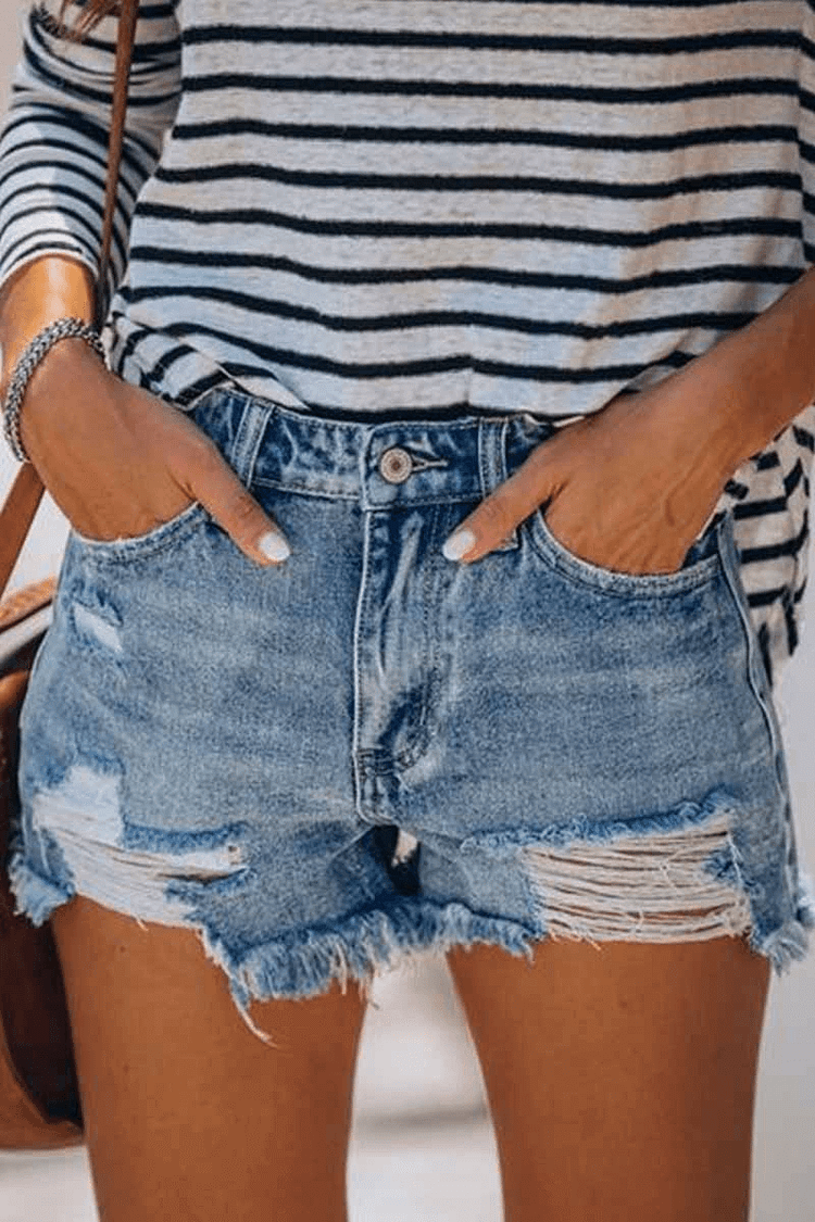 Casual Fashion Broken Hole shorts