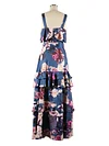 Falbala Floral-Print Spaghetti-Neck Two-Pice Skirt Suits