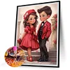 >SALE<5D DIY Full Round Drill Diamond Painting Cute Couple Home Decor Art 30x40cm