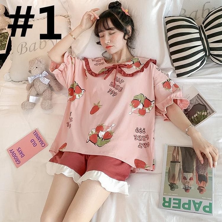 Sweet Pair Of Short Sleeved Pyjamas SP15125