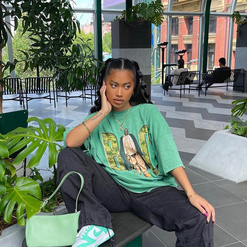 OLCooL American Style Retro Green Short-sleeved Women's Spring And Summer Oversize Loose T-shirt Boyfriend Hot Girl Top Trendy olcool