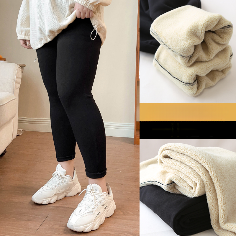 Elegant Fleece-Lined Stretchy Warmth Slimming Plus Capri Pants for Women