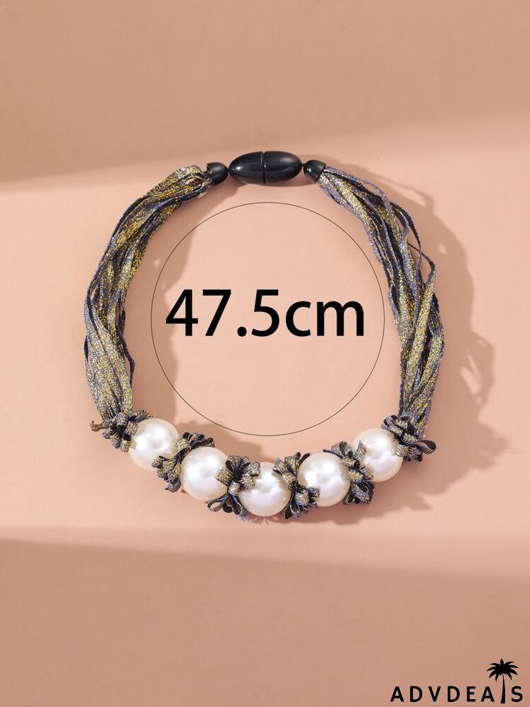 Faux Pearl Decor Necklace
