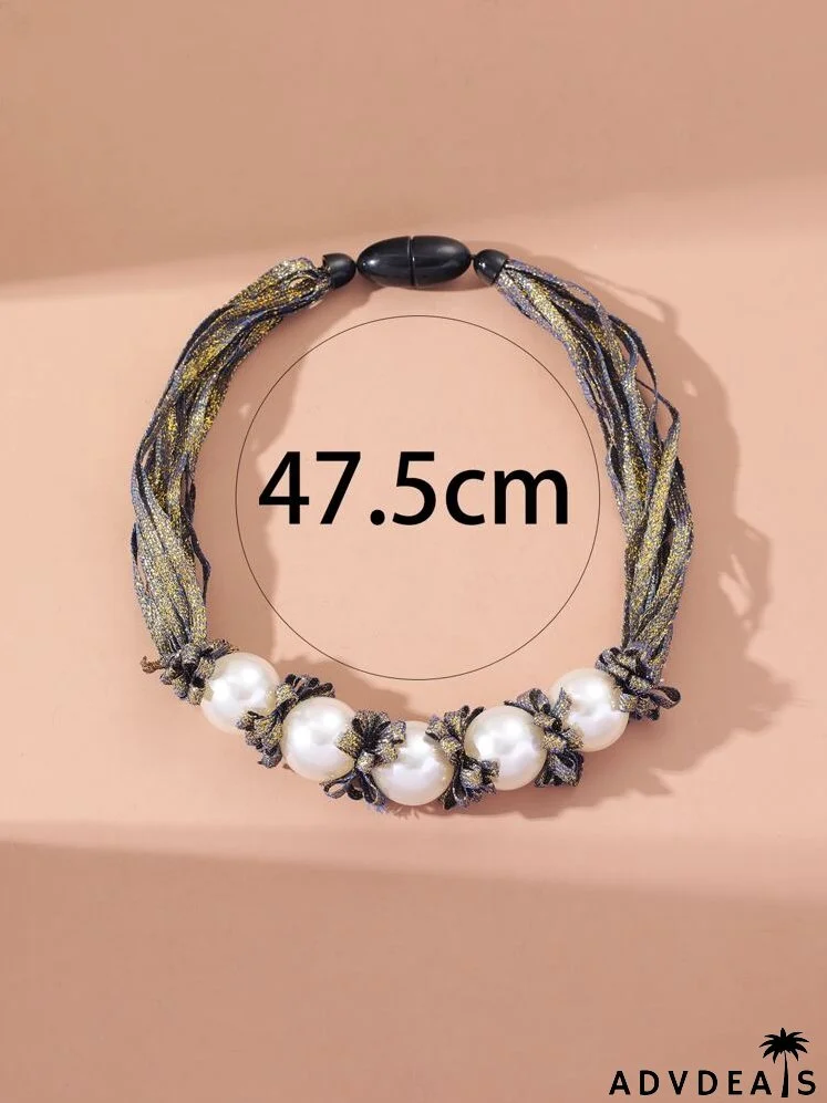 Faux Pearl Decor Necklace