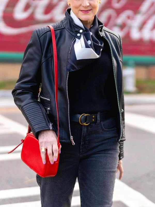 Double pockets comfortable leisure ladies thin section pu jacket
