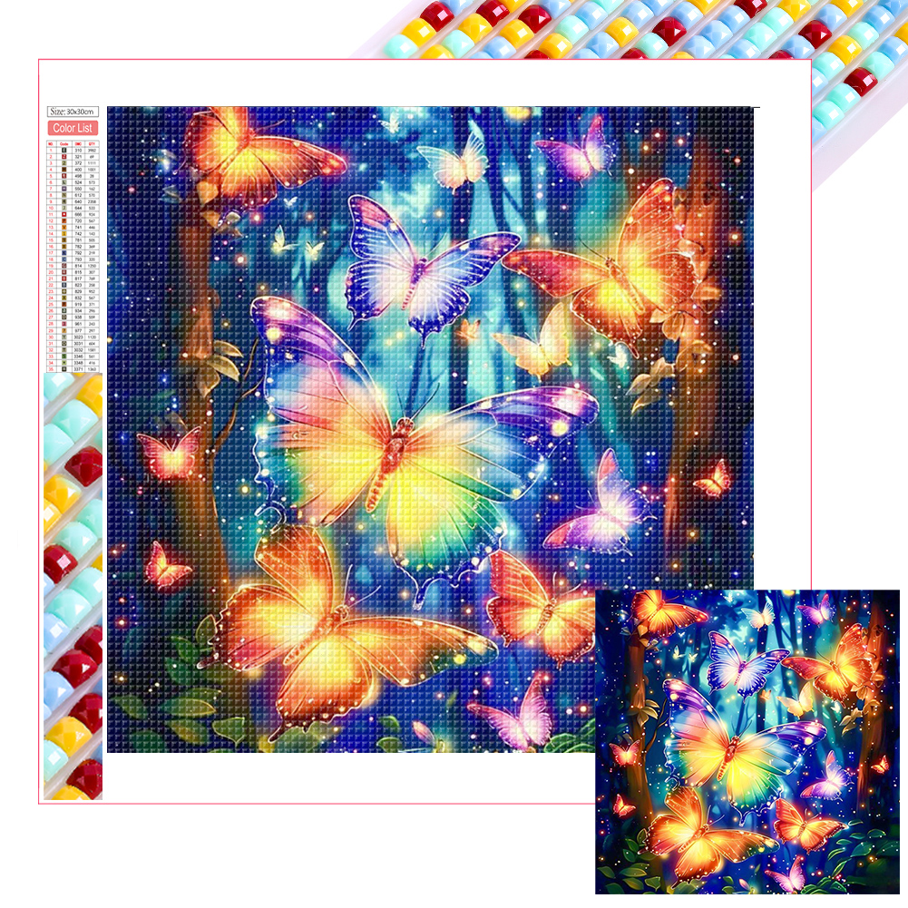 Butterfly 30*30cm(picture) full square drill diamond painting