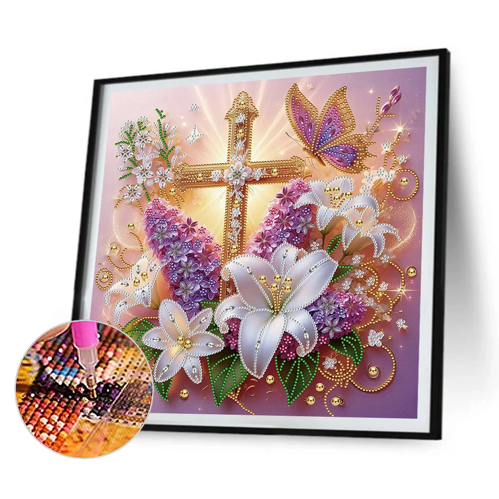 4pcs Diamond Painting - Partial Special Shaped Drill - Scarecrow Cross(Canvas|40*40cm)