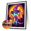 (40*50cm)Halloween Pumpkin Winged Dragon - Full Round Drill Diamond Painting