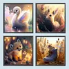 4pcs Diamond Painting -DIY Round Drill Swan Elk Fox