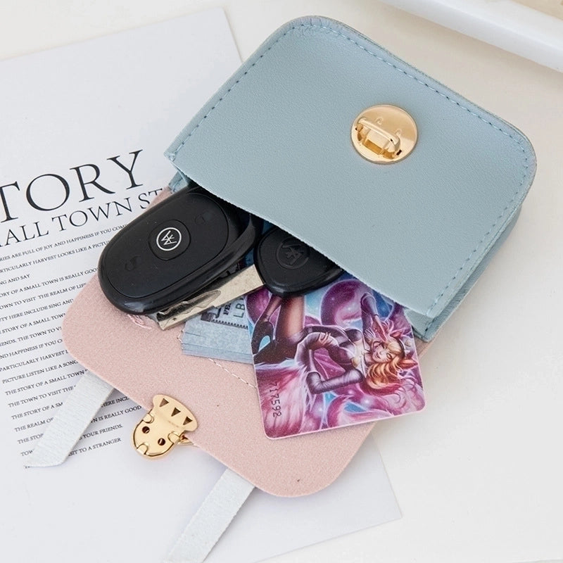 Women’s Solid Color Pu Leather Lock Clasp Coin Purses