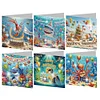 6PCS DIY Diamant Kunst Gru&szlig;karten Gl&uuml;ckwunschkarten & Geschenke (Ozean)