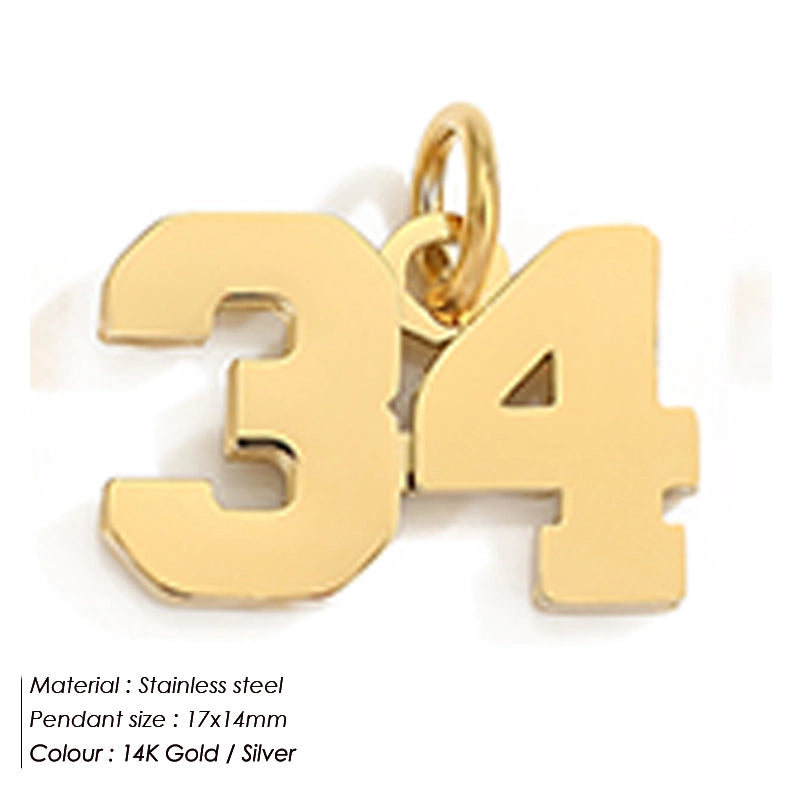 1 Piece 14*17mm 8 * 14mm 304 Stainless Steel 14K Gold Plated Number Pendant Jewelry Accessories