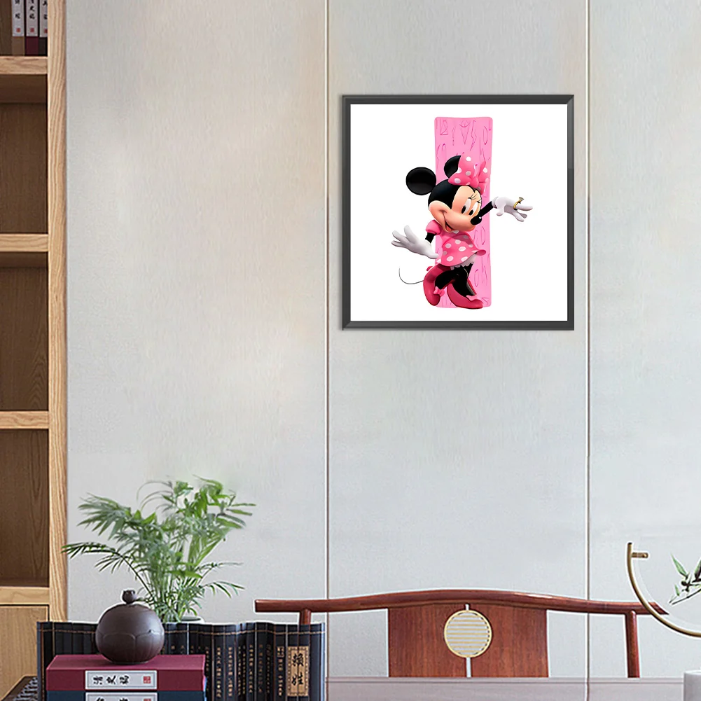 Full Round Diamond Painting 30*30cm - Minnie Mouse And The Letter I