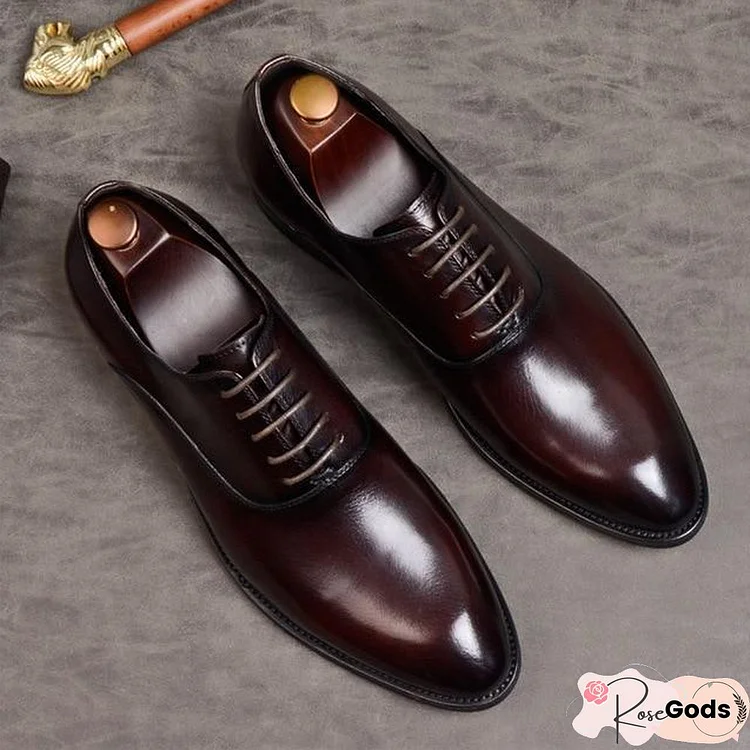 Men Formal Shoes Genuine Leather Italian Designer Dress Shoes