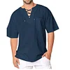 Gioiacombo&trade; T-shirt da uomo con collo in lino