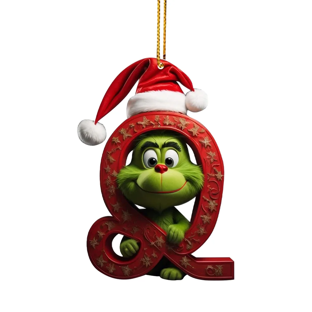 Christmas Acrylic Grinch Xmas Tree Hanging Ornament Hanging Green Monster Decor