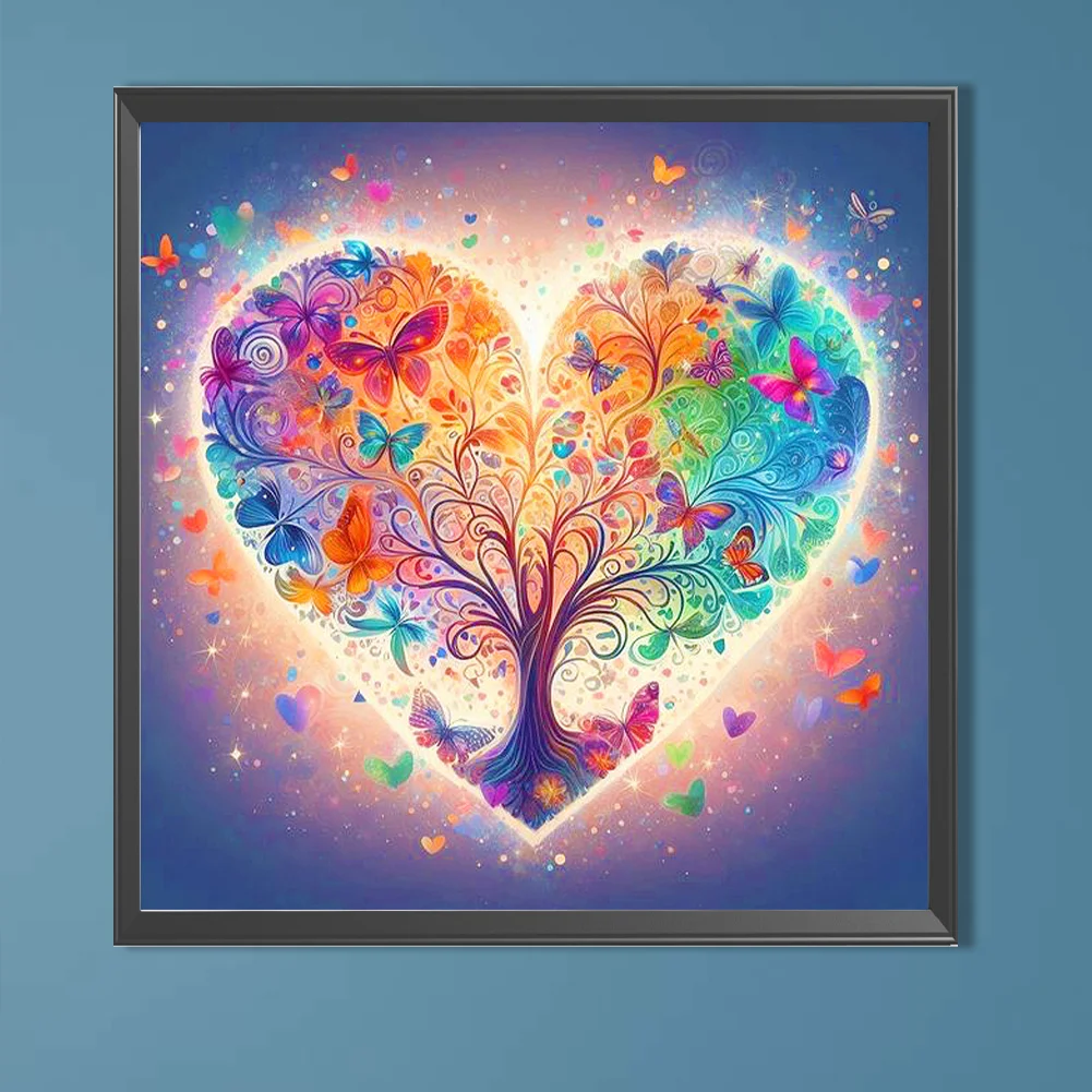 Partial AB Diamond Painting - Full Round Drill - Love Tree(Canvas|45*45cm)