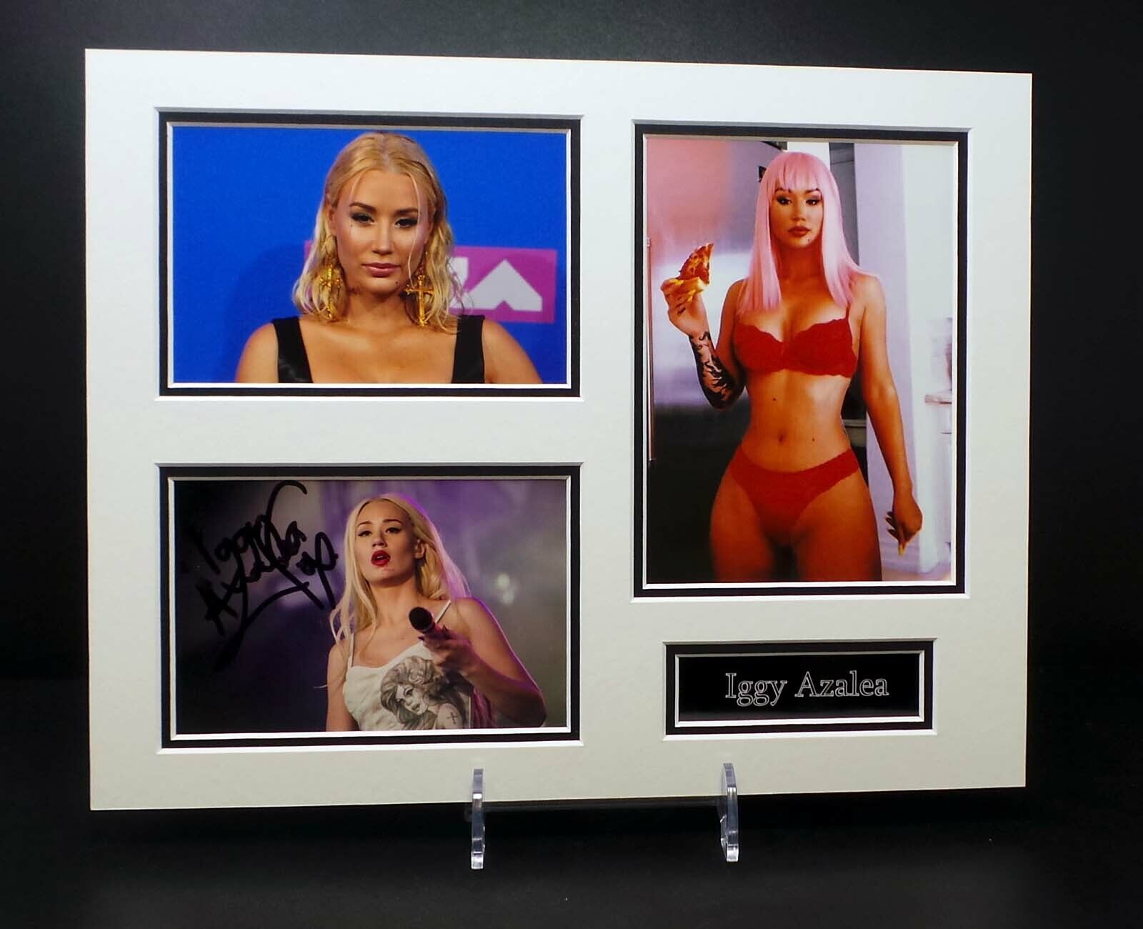 Iggy AZALEA Singer Model SIGNED Glamour Sexy Mounted Photo Poster painting Display 1 AFTAL COA