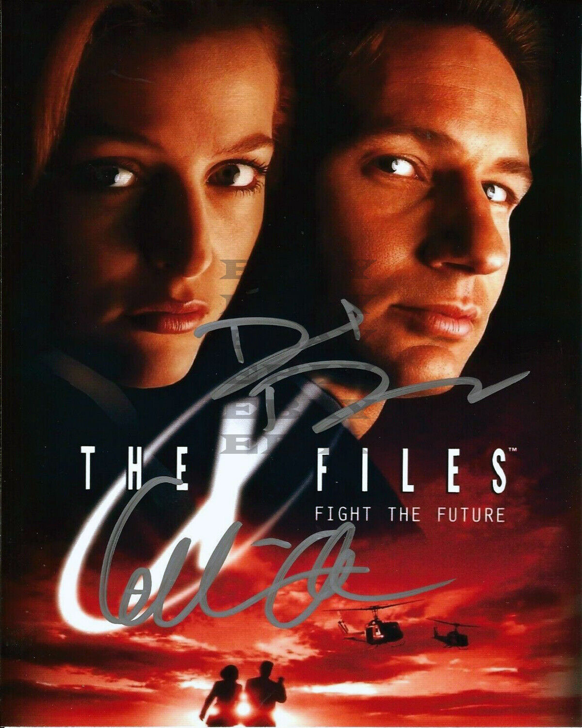 David Duchovny & Gillian Anderson Autographed 8x10 Photo Poster painting Signed REPRINT