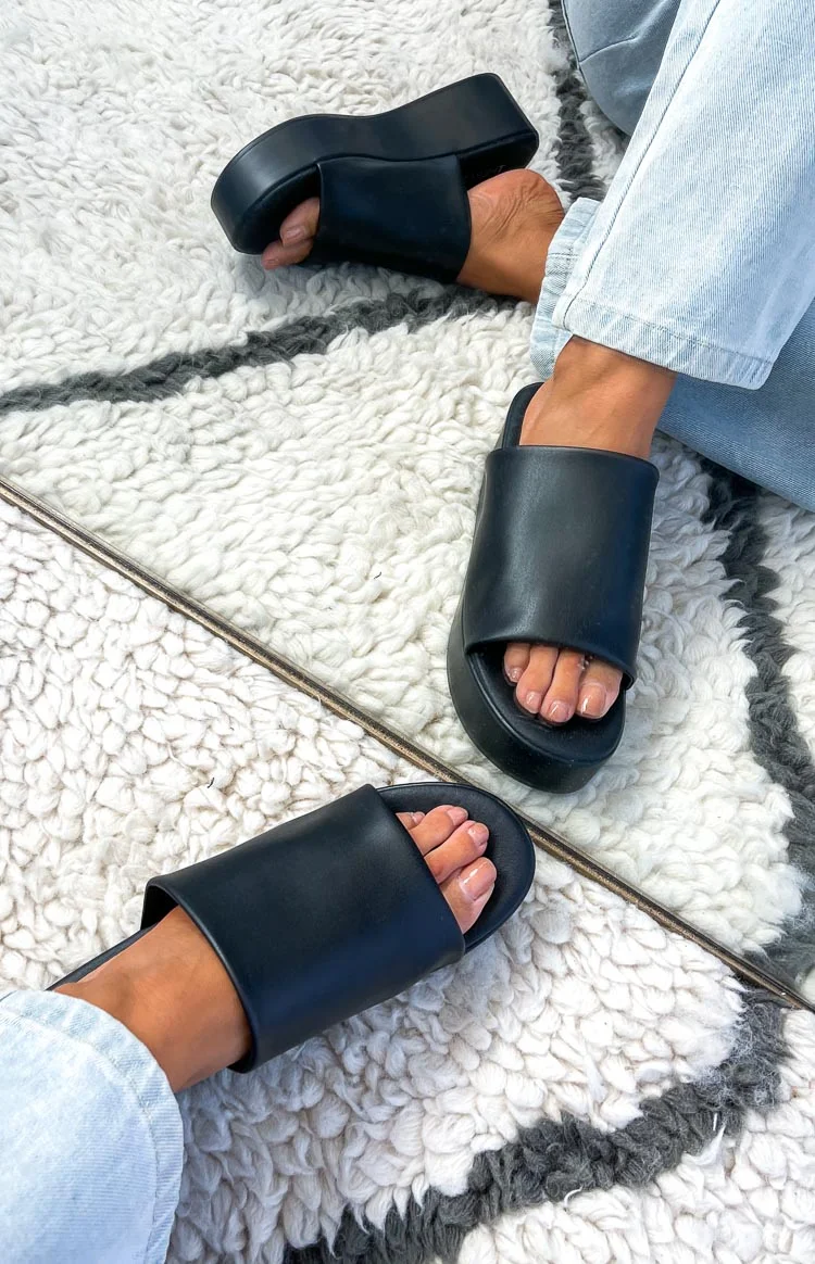 Black Platform Slides