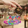 6Pcs DIY Diamond Painting Colored Dragon Keychain