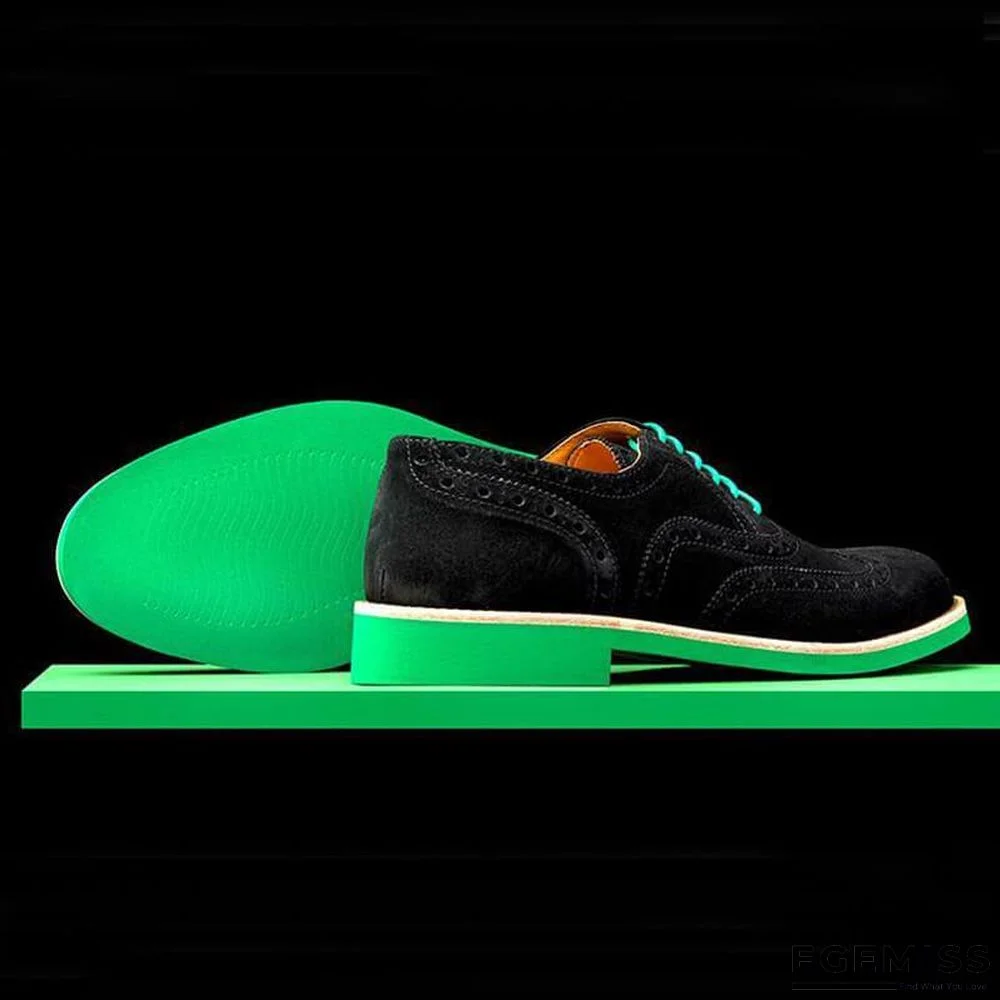 Men's Fashion Brogue Carved Suede Shoes | EGEMISS