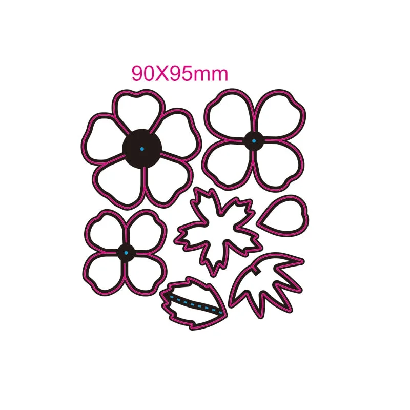 Beautiful Flowers cutting die bow template DIY scrapbook metal cutting die paper card process embossing folder template-4301