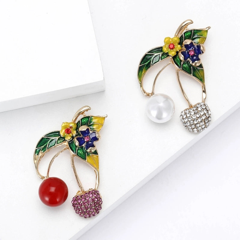 Lady Pin Cherry Alloy Women’s Brooches