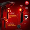 Smart Bike Rear Light 100 Lumen &ndash; with Brake/Light/Motion Sensor, 6 Modes, USB C Rechargeable, IP65 Waterproof, Mounts for Saddle & Seatpost, Donperegrino BX4 Bike Lights