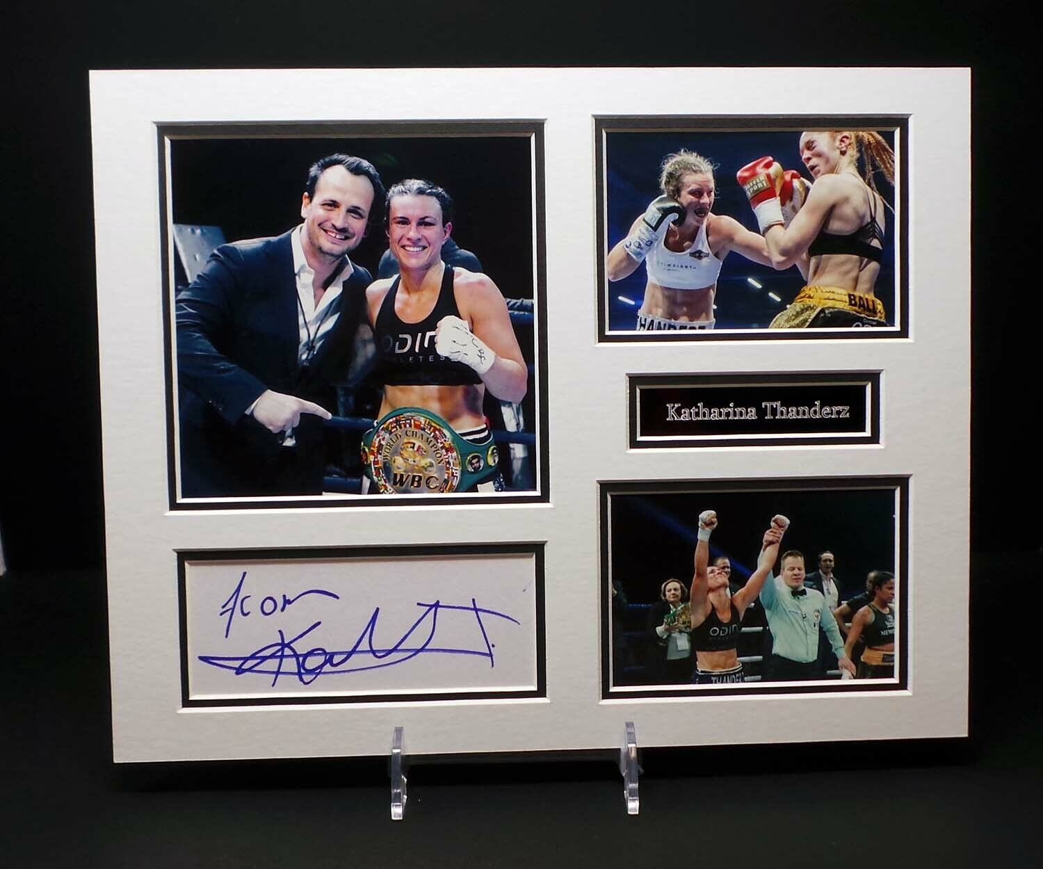 Katharina THANDERZ Signed Mounted Photo Poster painting Display AFTAL RD COA Norwegian Boxer