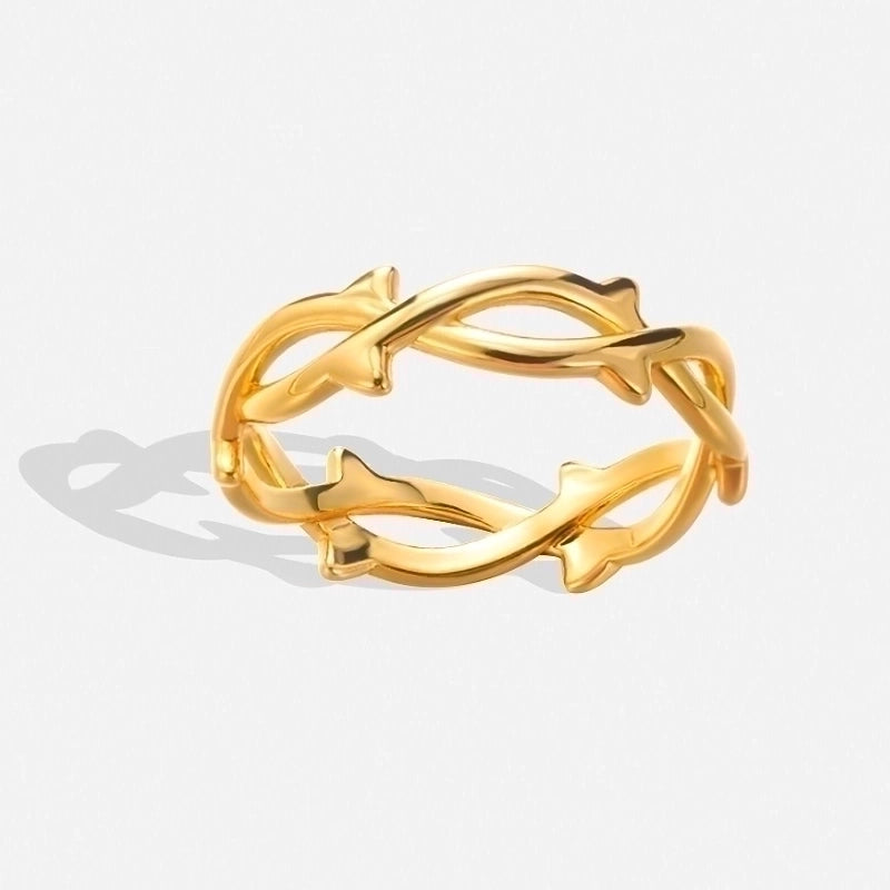 Pastoral Minimalist Solid Color 304 Stainless Steel Criss Cross Rings