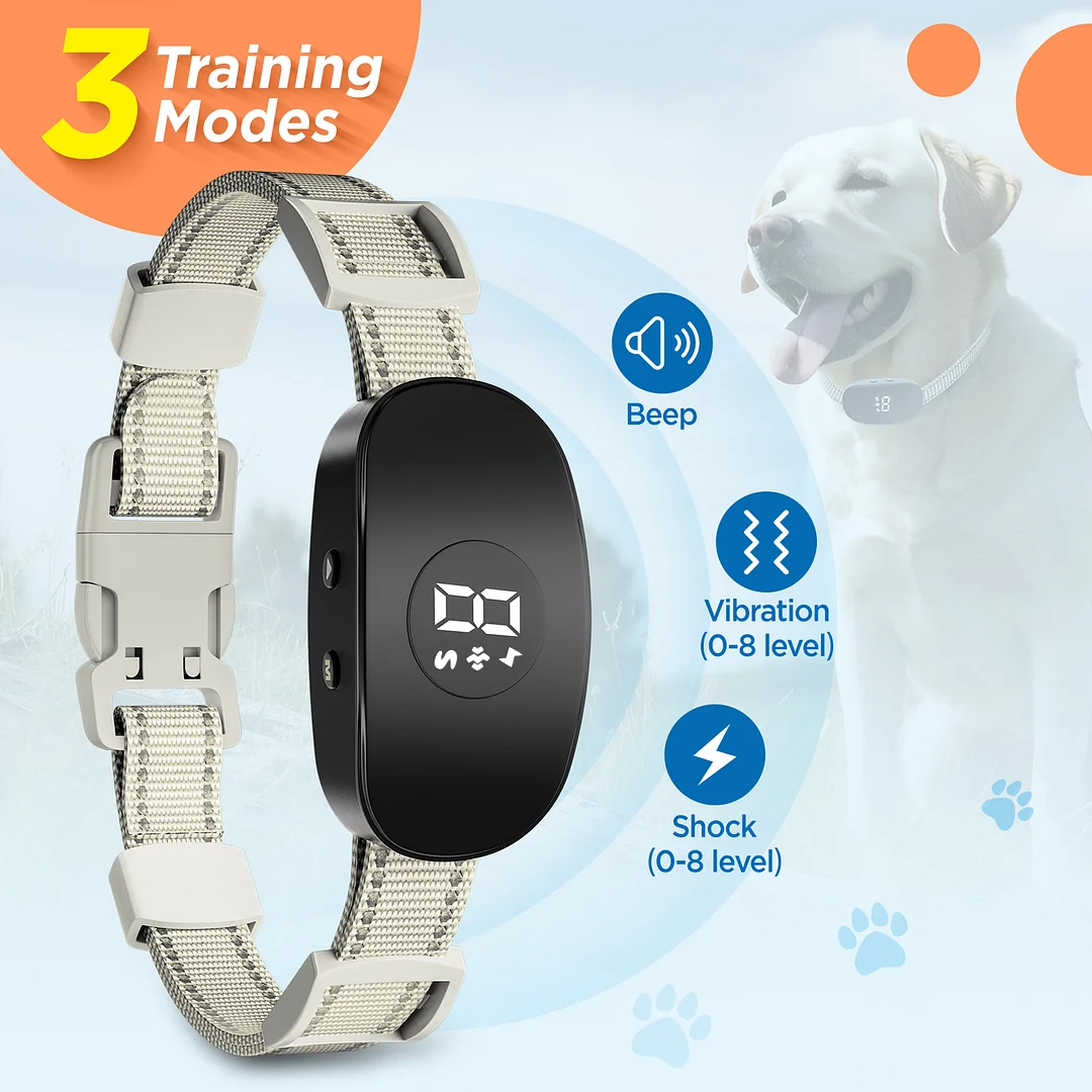 MAXLAPTER Dog Bark Collar, Anti-Bark Shock Collar with 8 Levels of Sensitivity and Intensity, Suitable for All Size Dogs Training