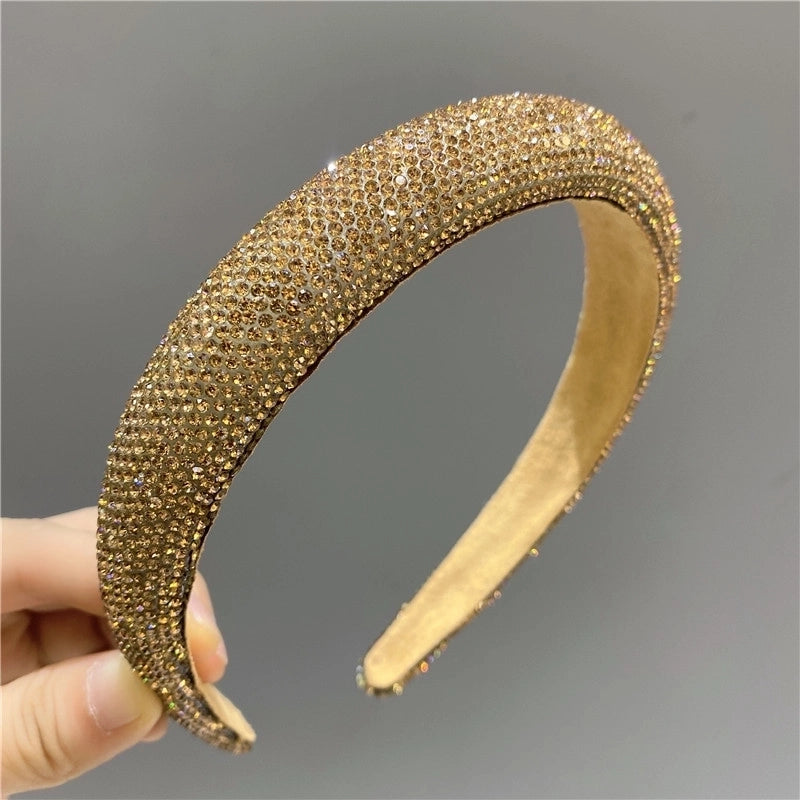 Women’s Glam Minimalist Solid Color Diamond Hair Band