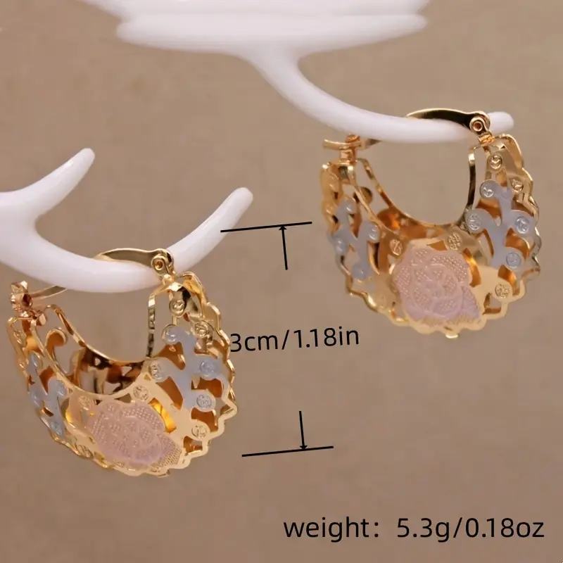 exquisite alloy hollow ring earrings for womens fashion accessories 4