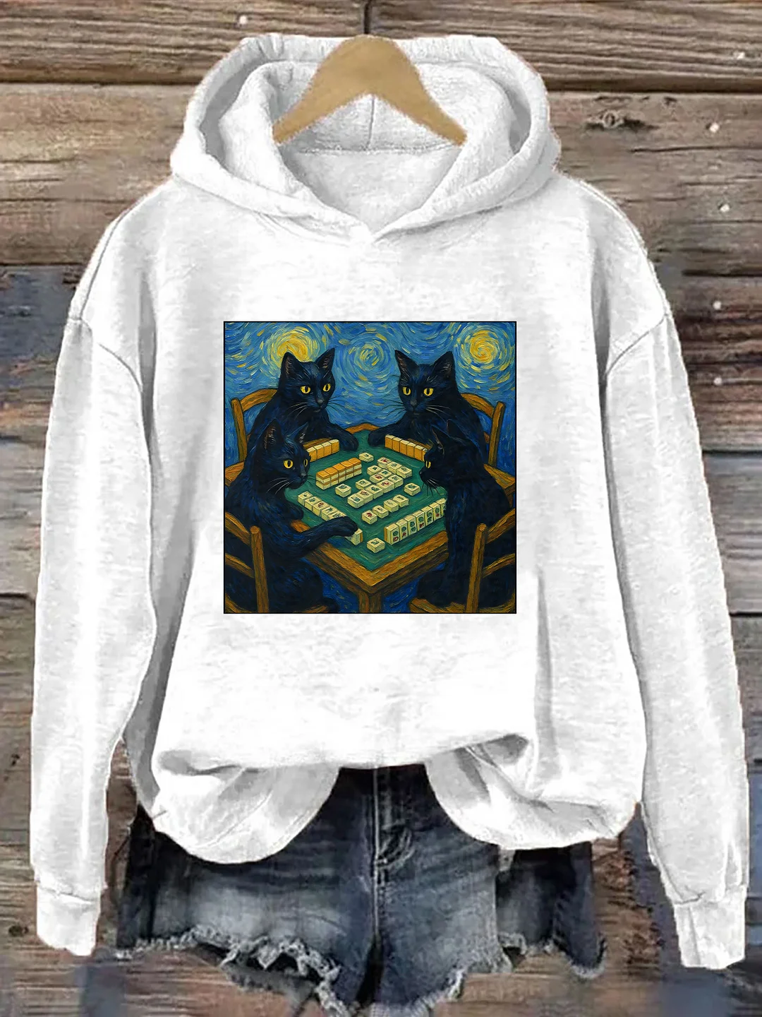 Mahjong Cat Lover Hoodie