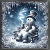 Snowman-14CT Stamped Cross Stitch 40*40cm tapestrymarket